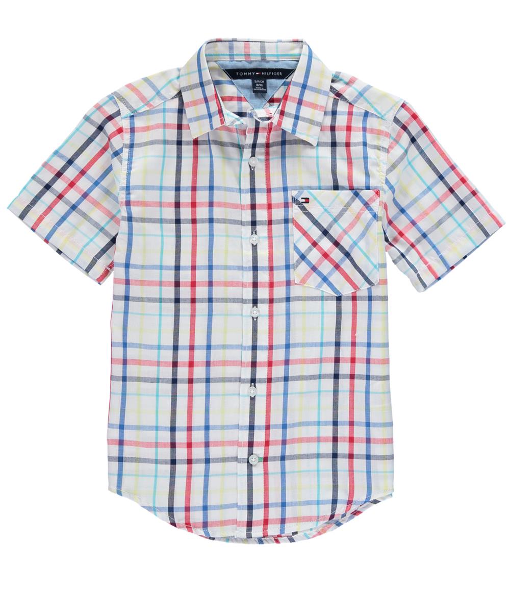 Tommy Hilfiger Boys 8-20 Plaid Short Sleeve Woven Shirt