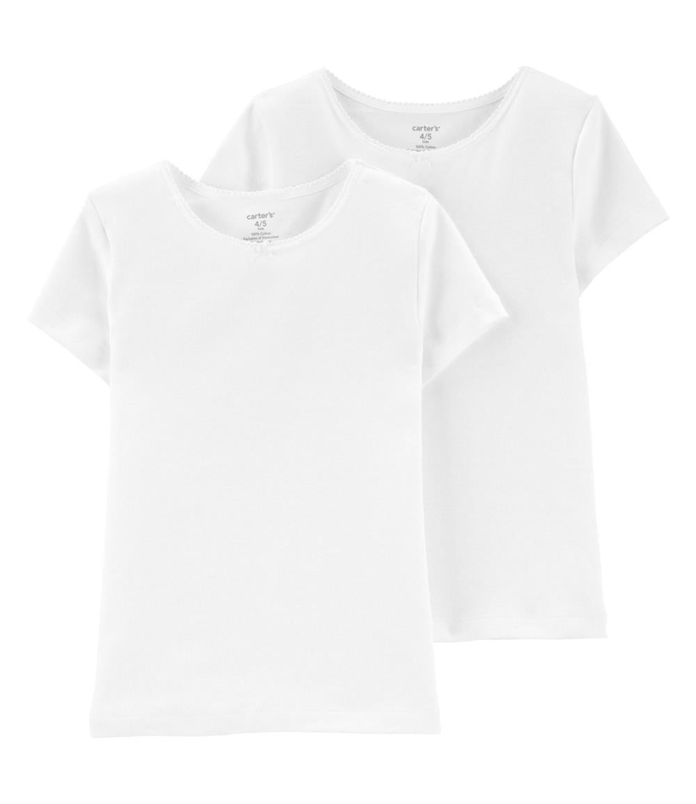 Carters Girls 2-14 2-Pack Cotton Undershirts