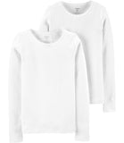 Carters Girls 2-14 2-Pack Cotton Long Sleeve Undershirts