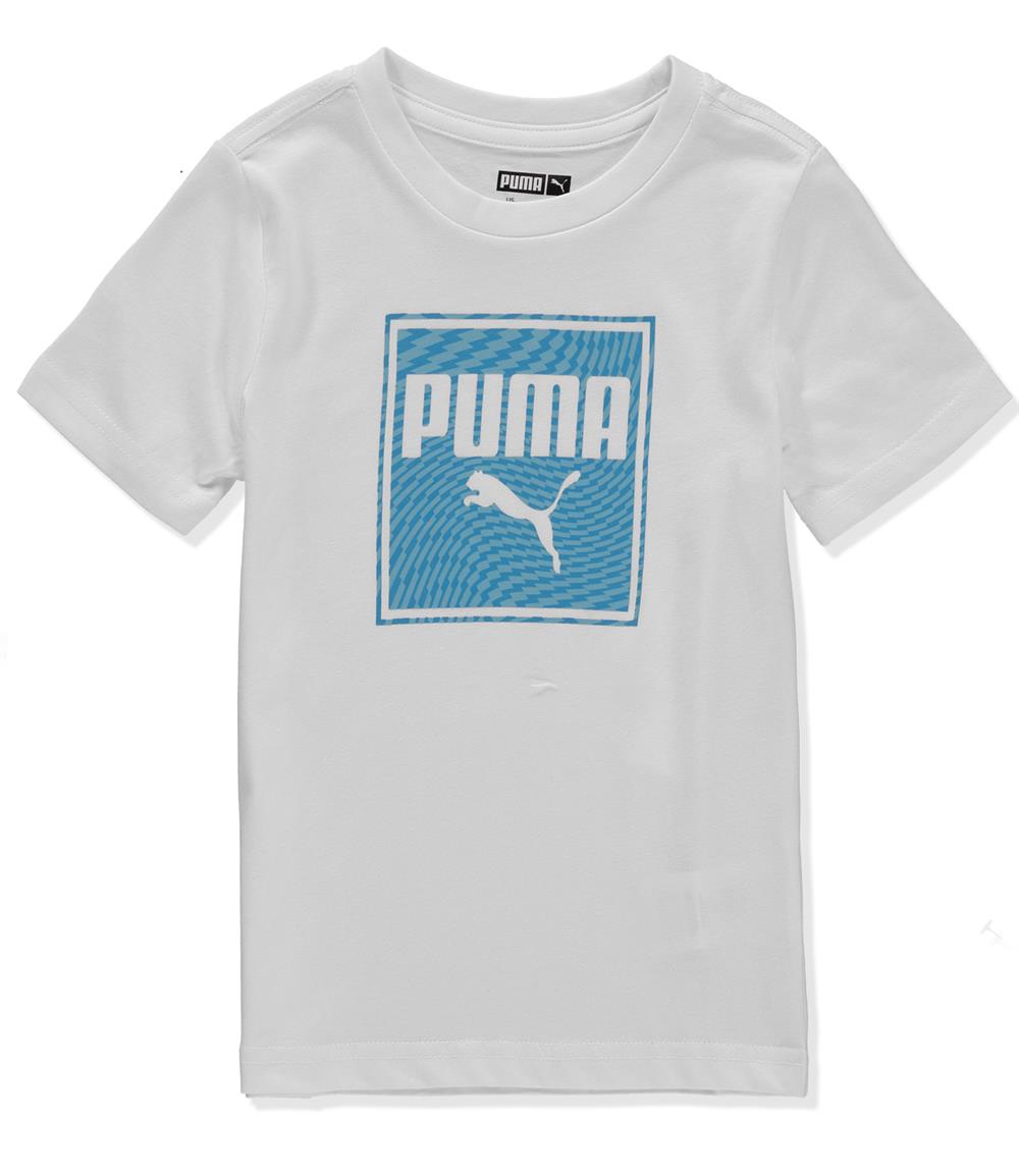 PUMA Boys 4-7 Square Pack Logo T-Shirt