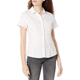French Toast Junior Girls Short Sleeve Stretch Button Down Blouse