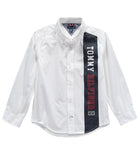 Tommy Hilfiger Boys 8-20 Panel Logo Long Sleeve Woven Button Up Shirt
