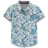 FAZE 1 Boys 8-20 Short Sleeve Printed Woven Button Down Shirt
