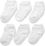 Luvable Friends Ankle Socks, White - 6 Pack