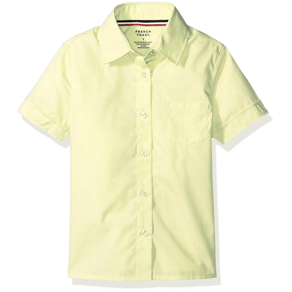 French Toast Girls Short Sleeve Pointed Collar Button Down Shirt