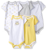Luvable Friends Boys 0-24 Months Owl Bodysuit 5-Pack
