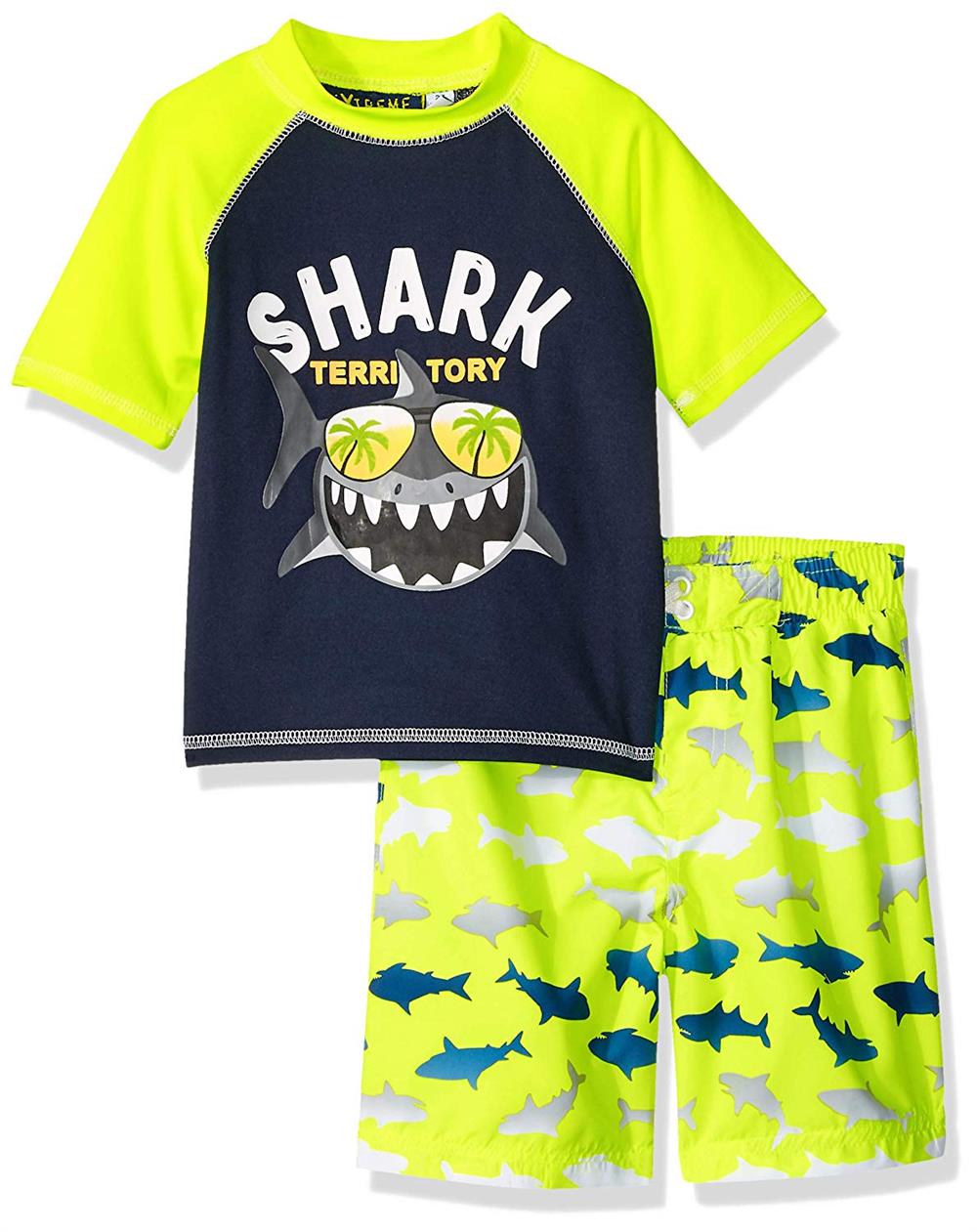 iXtreme Boys 4-7 Shark Rash Guard Swim Set