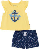 Nautica Girls 12-24 Months Anchor Ruffle Short Set