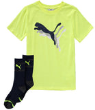 PUMA Boys 4-7 T-Shirt Sock Set