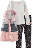 Little Lass Chevron Quilted Vest Legging Set