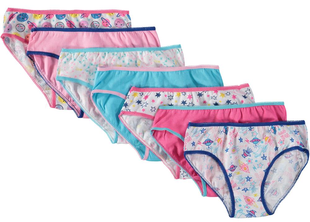 Girls Bikini Panties Size XS 4/5 Rene Rofe Soft Cotton Underwear 7 Pack 