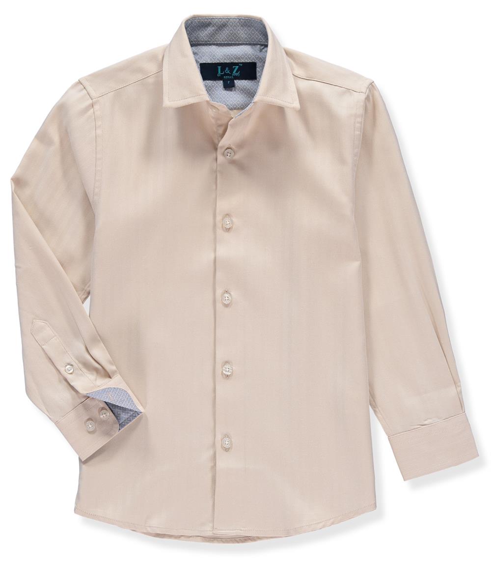 Leo & Zachary Boys 2-16 Sand Tonal Stripe Dress Shirt 8 / Navy/White Pin Dot Leo & Zachary Boys 2-16 Sand Tonal Stripe Dress Shirt 8 / Navy/White Pin Dot