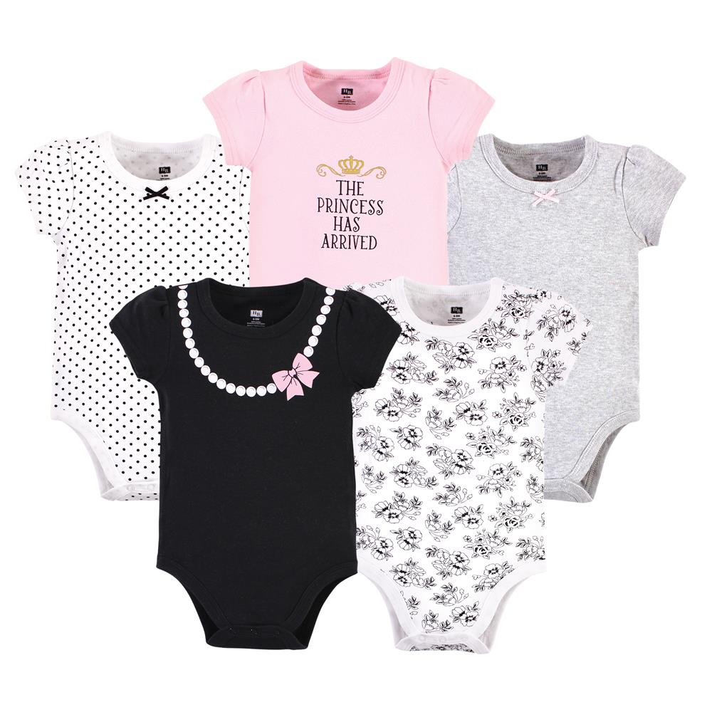 Luvable Friends 5 Pack Baby Girls Cotton Bodysuits