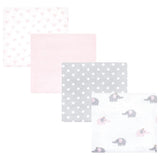 Hudson Baby 4 Pack Cotton Flannel Receiving Blankets