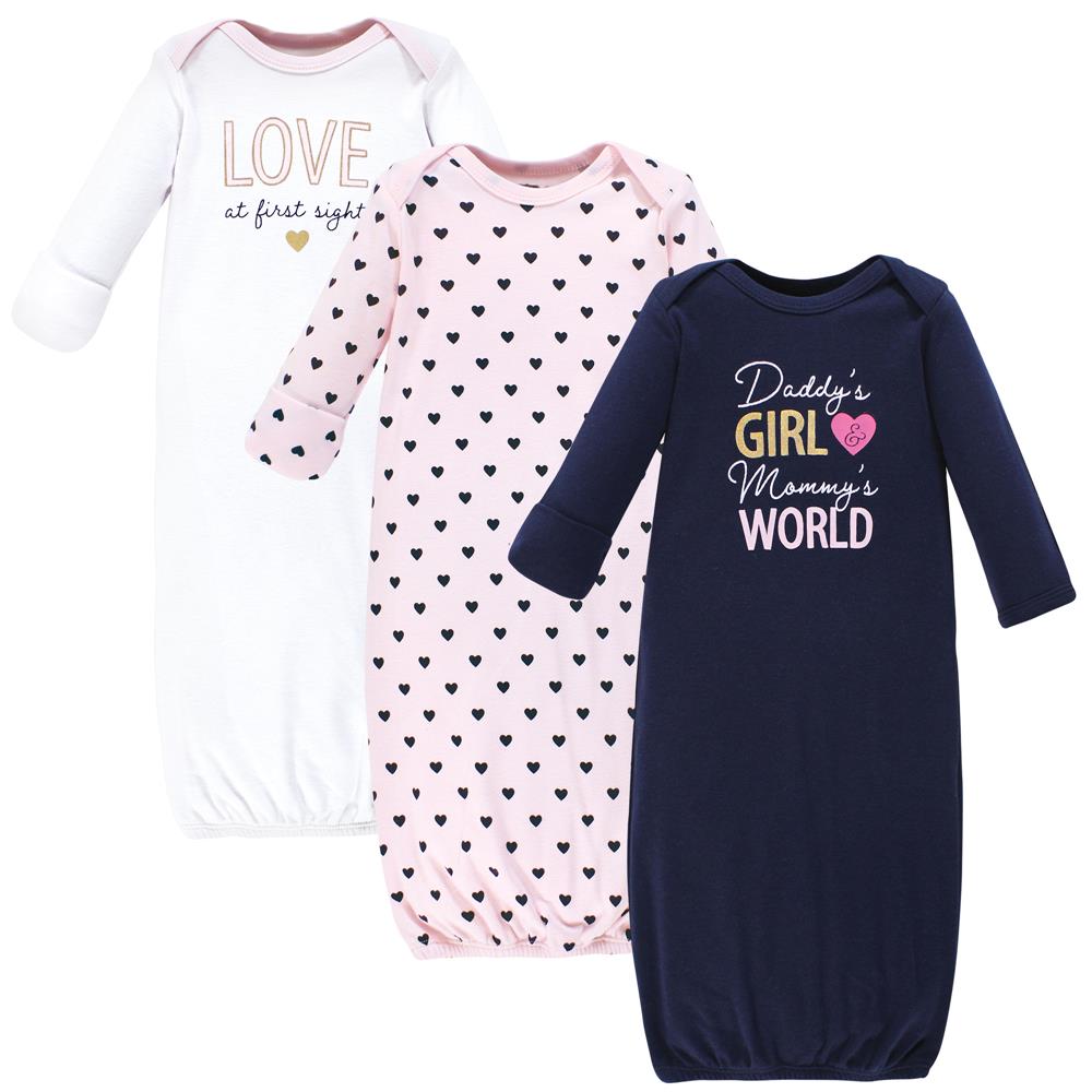 Hudson Baby 3 Pack Cotton Sleep Gown