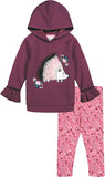 Kids Headquarters Girls Hedgehog Tulle Pullover Sweatshirt Floral Legging Set