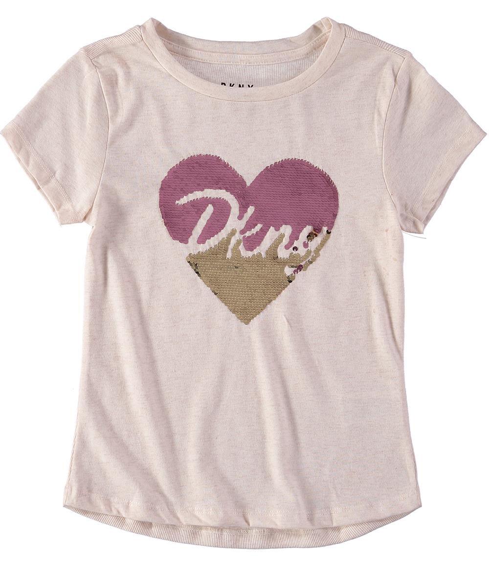 DKNY Girls 4-6X Flip Sequins Short Sleeve T-Shirt