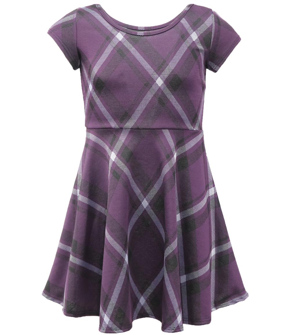 Short Sleeve Purple Ribbed Cotton Twirl Dress - In-Stock – Tiny