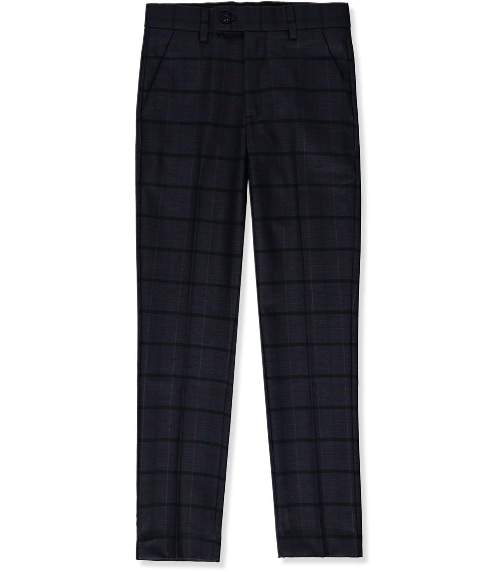 Leo & Zachary Boys 4-16 Adjustable Waist Slim Fit Rust Glen Plaid Dres S&D Kids Leo & Zachary Boys 4-16 Adjustable Waist Slim Fit Rust Glen Plaid Dres S&D Kids