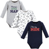 Hudson Baby 3 Pack Long Sleeve Sanp Closure 100% Cotton Bodysuit